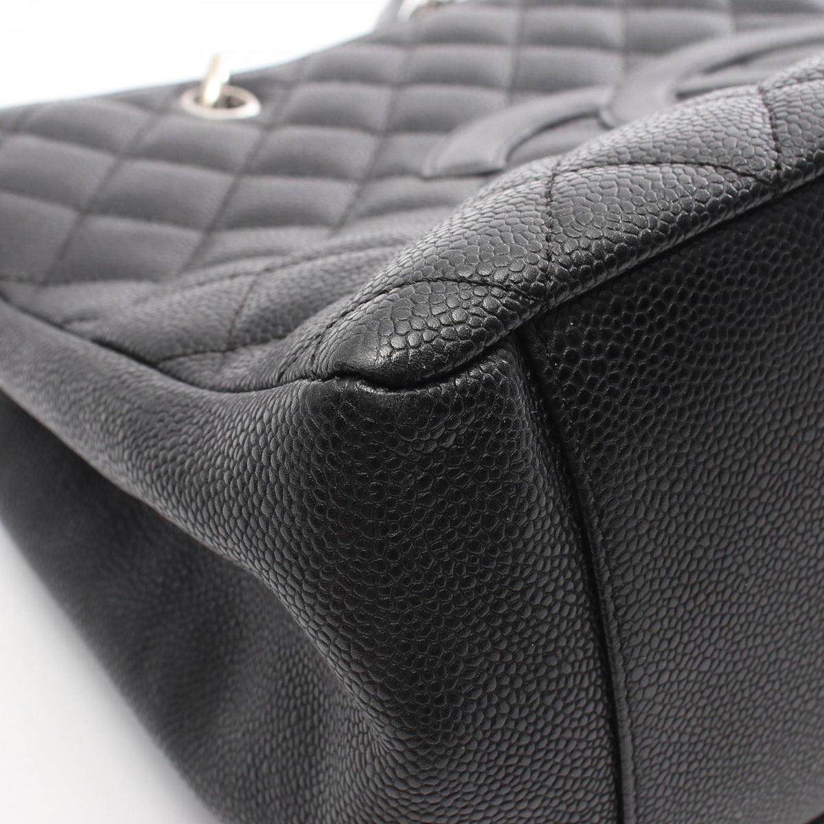 Preloved CHANEL Black Matelasse Grand Shopping GST Calfskin (cowhide) 2101220221546