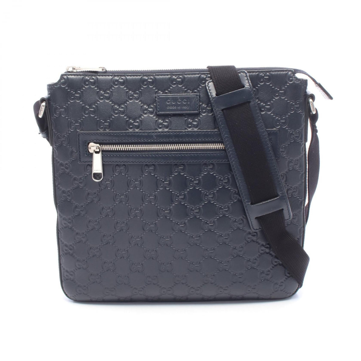Preloved GUCCI Guccisima Shoulder Bag Navy leather 406408 2101220287337