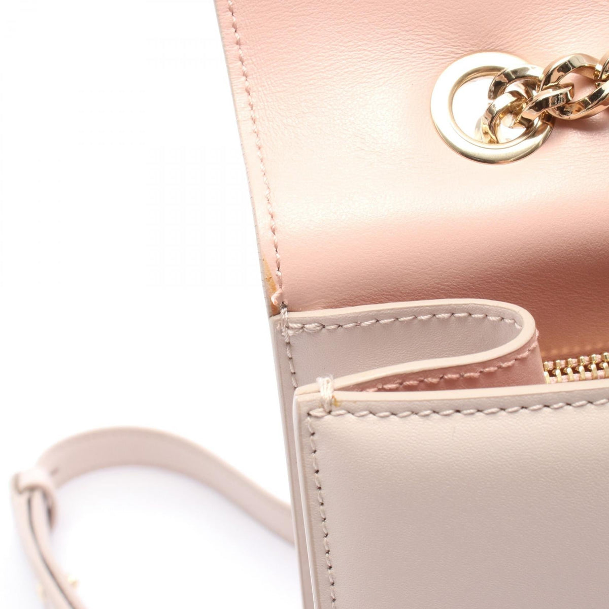 Preloved Salvatore Ferragamo Vara ribbon Shoulder Bag Beige leather 2101220287115