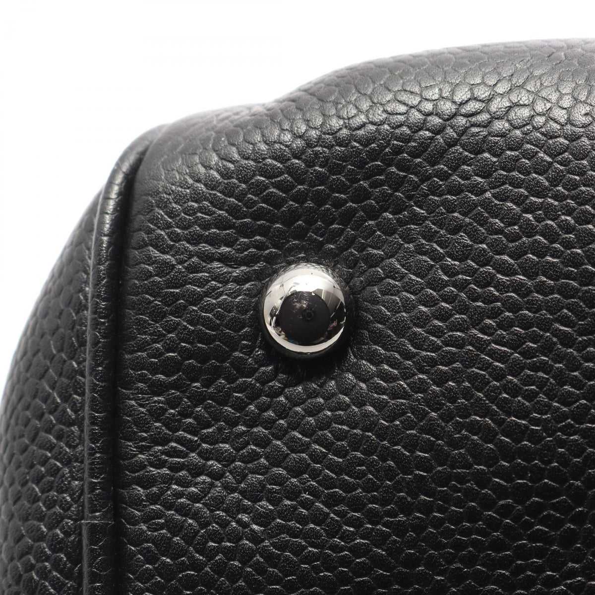 Preloved CHANEL Black Chocolate bar button motif Grained Calfskin leather 2101220285661