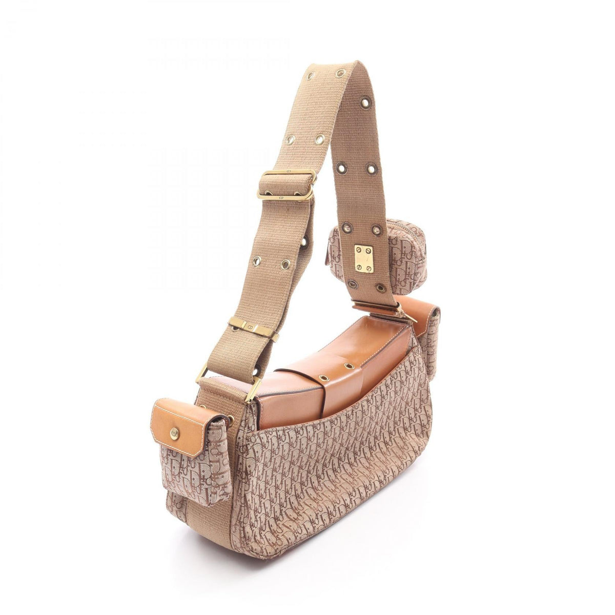 Preloved Dior street chic trotter Shoulder Bag Beige/Brown canvas×leather 2101219536439