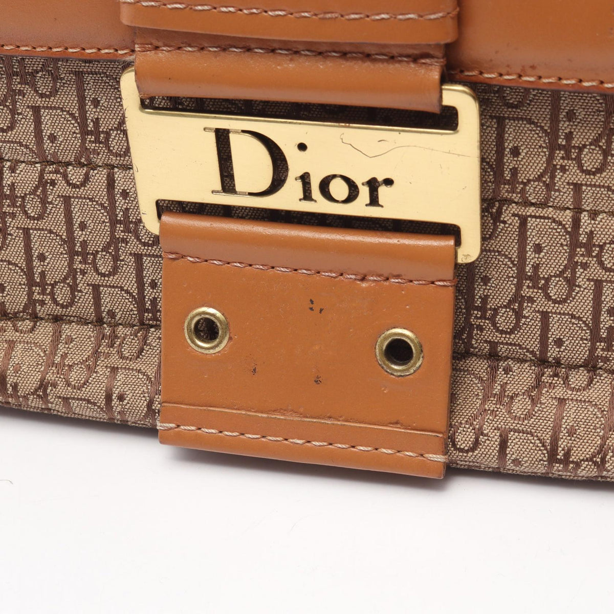 Preloved Dior street chic trotter Shoulder Bag Beige/Brown canvas×leather 2101219536439