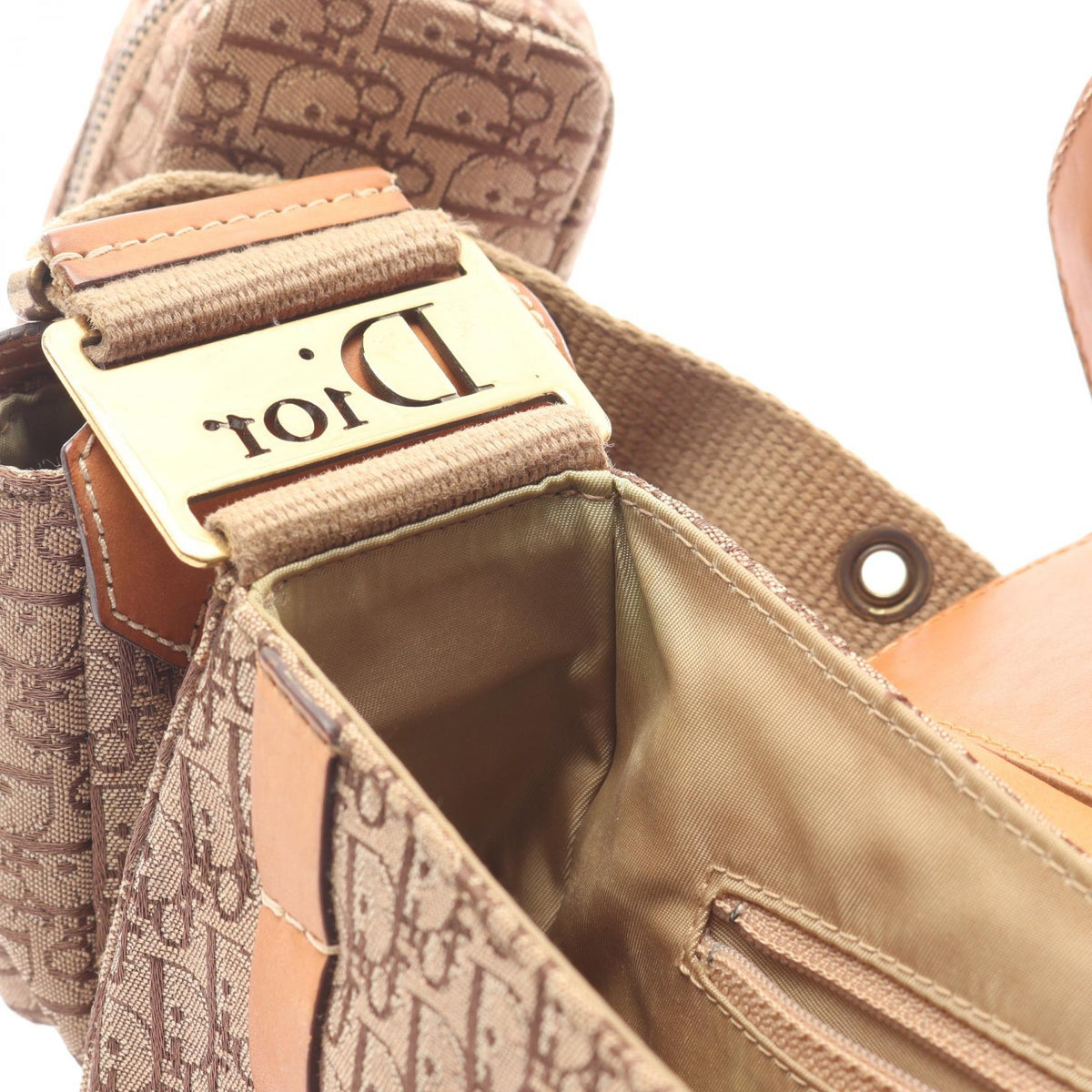 Preloved Dior street chic trotter Shoulder Bag Beige/Brown canvas×leather 2101219536439