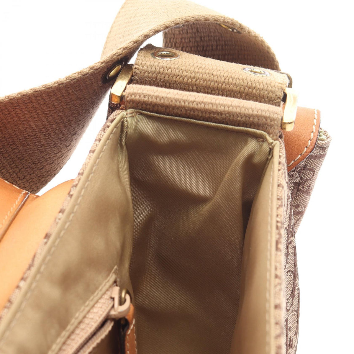 Preloved Dior street chic trotter Shoulder Bag Beige/Brown canvas×leather 2101219536439