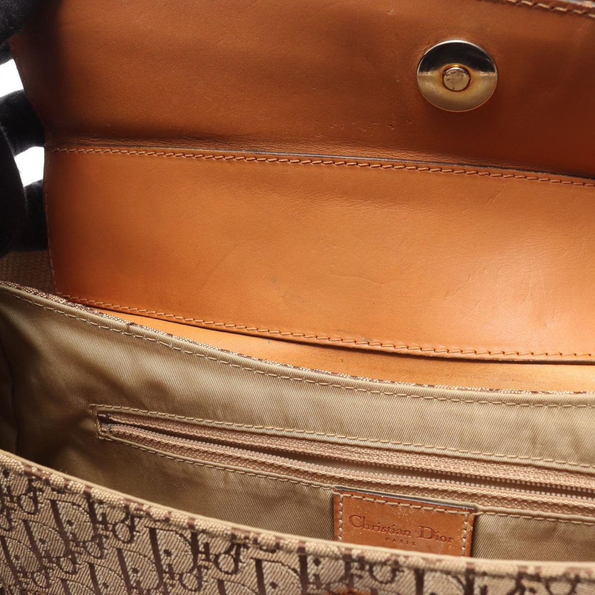 Preloved Dior street chic trotter Shoulder Bag Beige/Brown canvas×leather 2101219536439