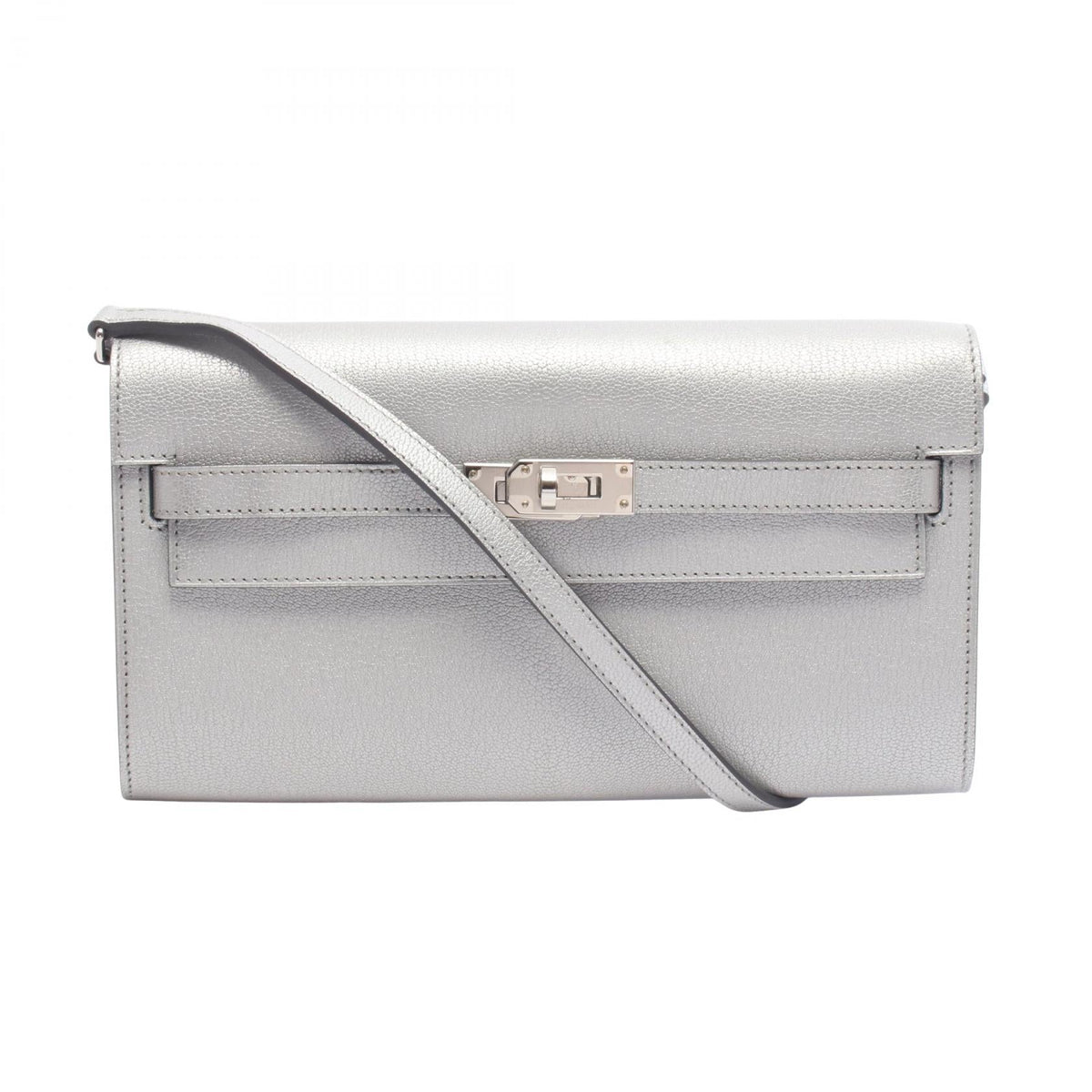 Preloved HERMES Kelly to Go Argent Shoulder Bag Silver Other×Shamkilite 2101220257958