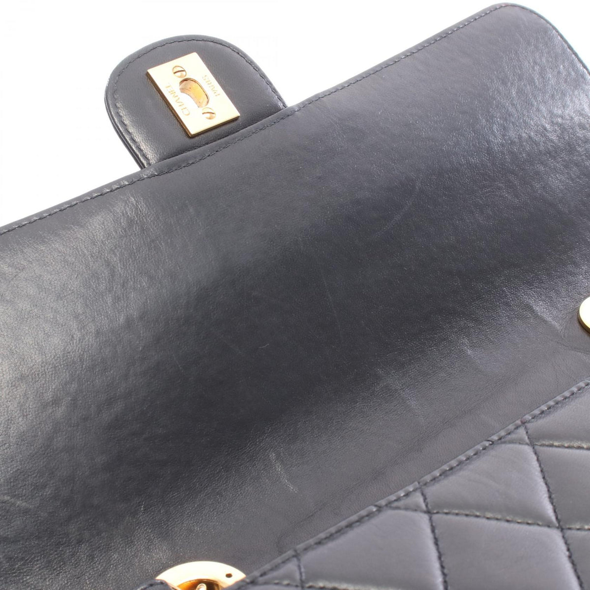 Preloved CHANEL Black Deca Matelasse 30 Single Flap Lambskin (sheep leather) 2101220285289