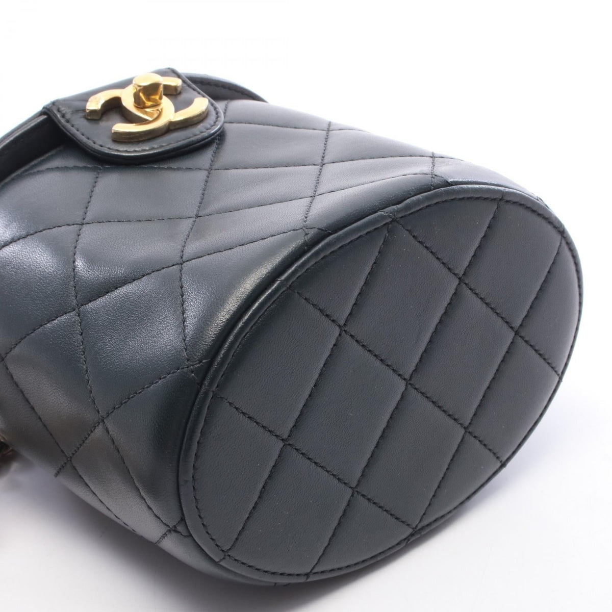 Preloved CHANEL Black Matelasse vanity Lambskin (sheep leather) 2101220285135