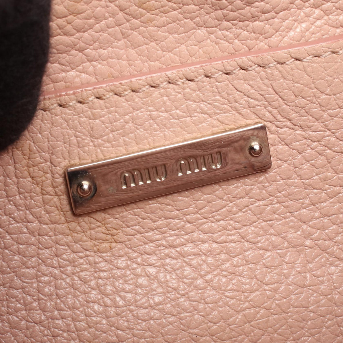Preloved Miu Miu Madras Crystal Bucket Shoulder Bag Pink leather 2101219601441