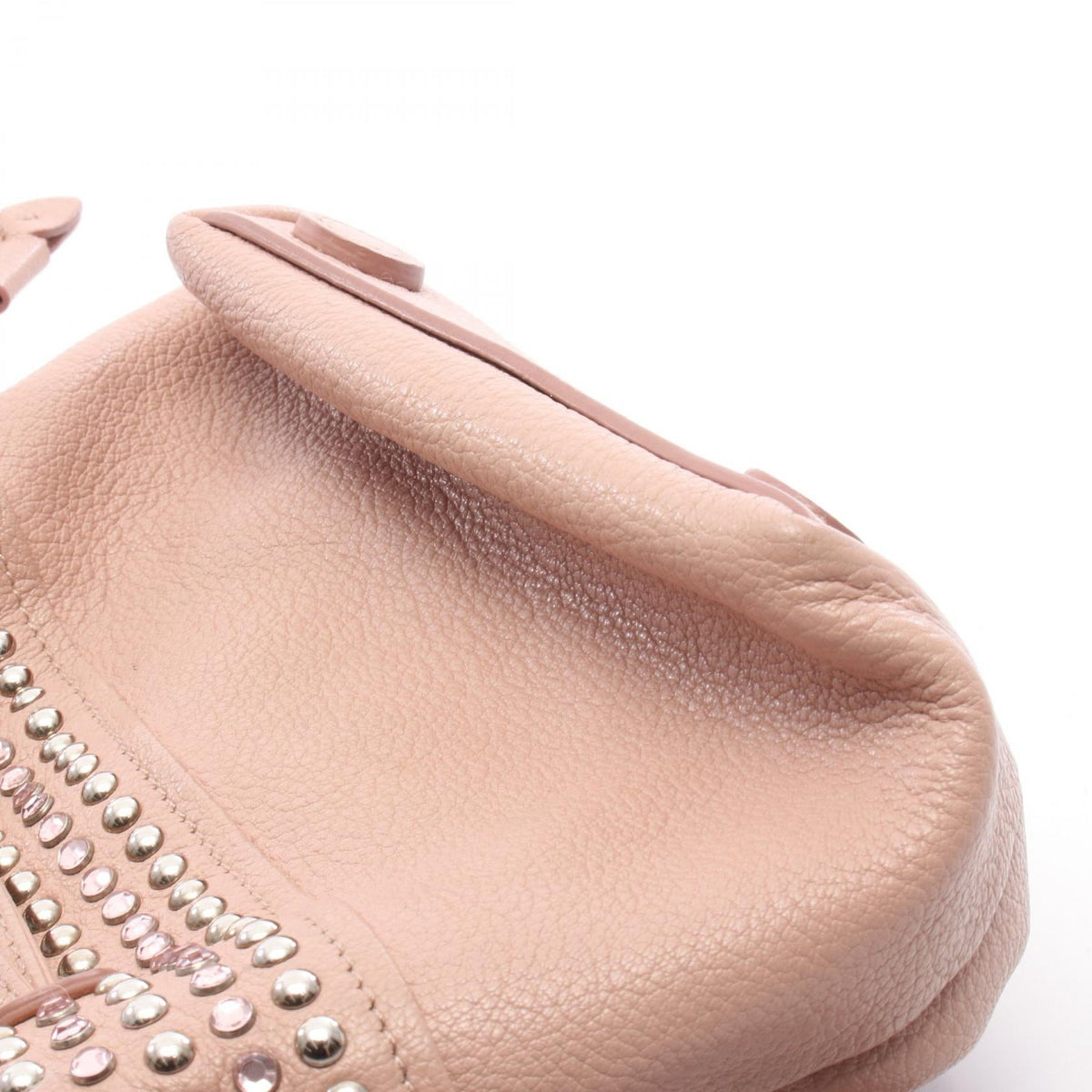 Preloved Miu Miu Madras Crystal Bucket Shoulder Bag Pink leather 2101219601441