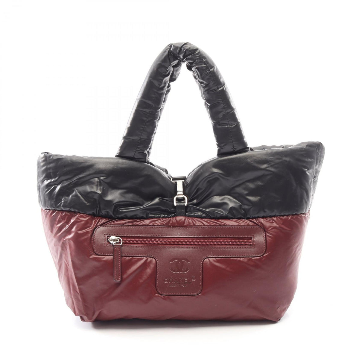 Preloved CHANEL Black/Bordeaux Coco Cocoon Small Reversible Nylon×leather A48610 2101219741383