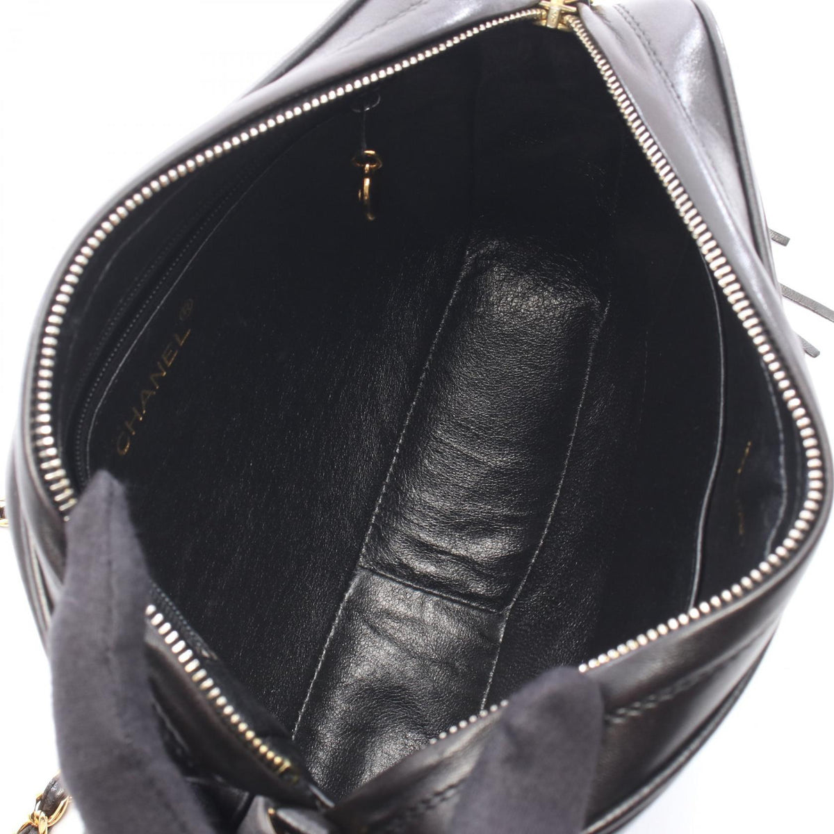 Preloved CHANEL Black Triple COCO Mark Tassel Lambskin (sheep leather) 2101220285104