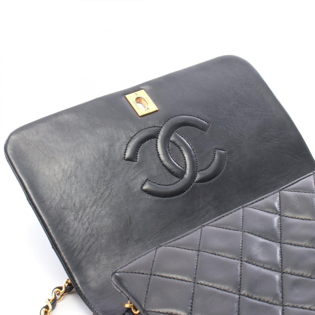 Preloved CHANEL Black Full flap Matelasse Lambskin (sheep leather) 2101220285098