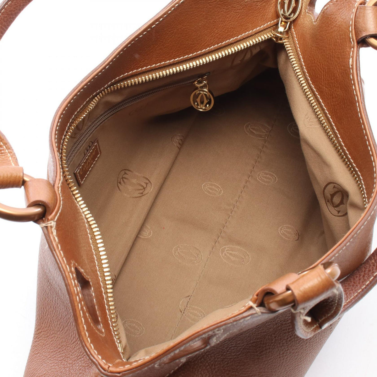 Preloved CARTIER Marcello de Cartier SM Handbag Brown leather 2101220287030