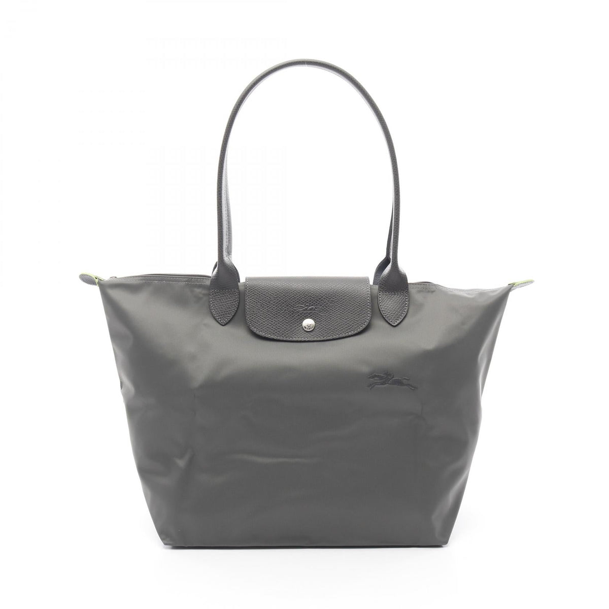 Preloved Longchamp Le Pliage Green L Shoulder Bag Gray canvas×leather L1899919P66 2101220295196