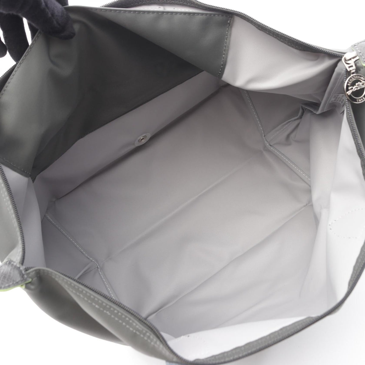 Preloved Longchamp Le Pliage Green L Shoulder Bag Gray canvas×leather L1899919P66 2101220295196