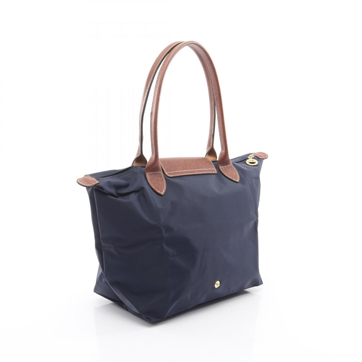 Preloved Longchamp LE PLIAGE ORIGINAL M LE PLIAGE ORIGINAL M Tote Bag Navy/Brown canvas×leather L2605089P68 2101220295042