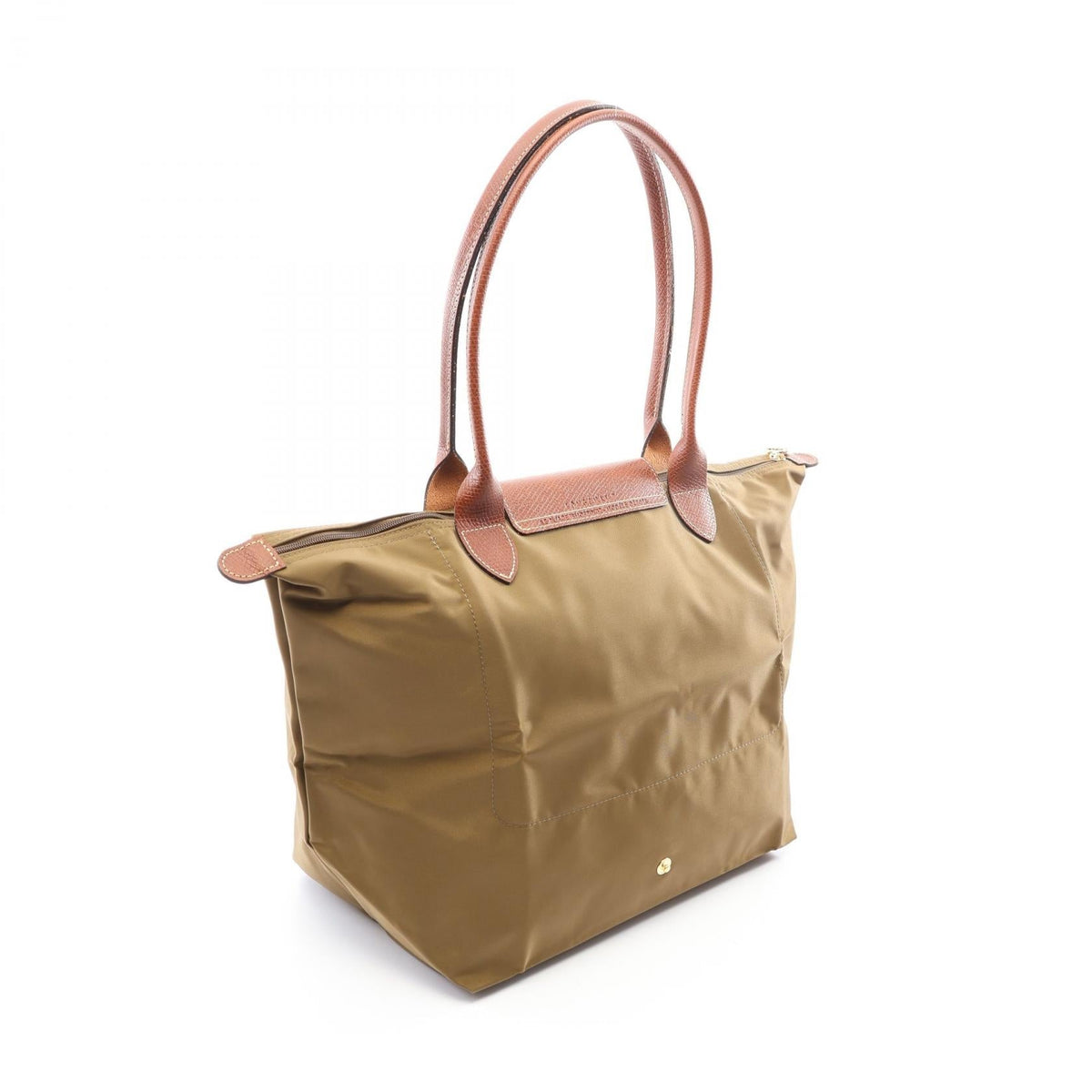 Preloved Longchamp Le Pliage Original L Tote Bag Khaki/Brown canvas×leather L1899089510 2101220294830