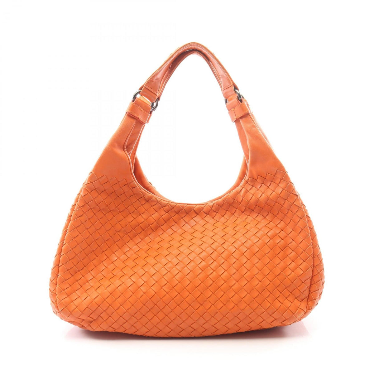 Preloved BOTTEGA VENETA Medium Campana Intrecciato Shoulder Bag Orange leather 2101219862552
