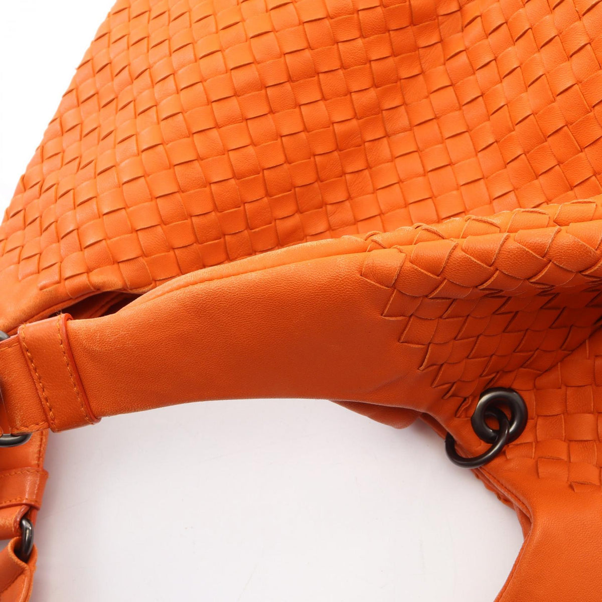Preloved BOTTEGA VENETA Medium Campana Intrecciato Shoulder Bag Orange leather 2101219862552