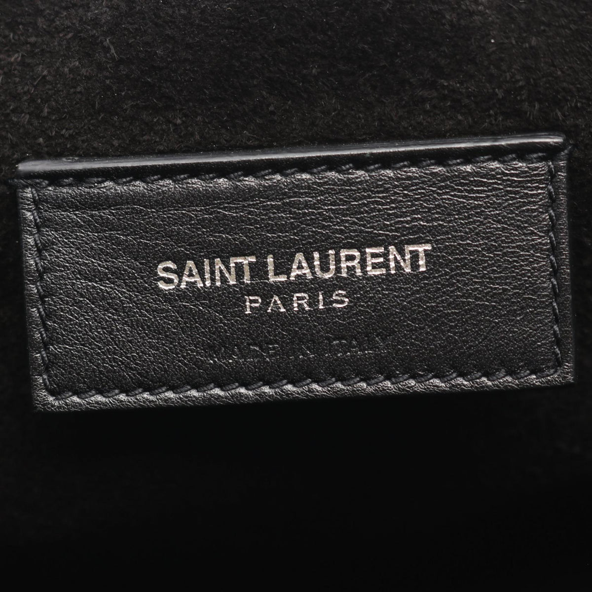 Preloved SAINT LAURENT PARIS fringe Shoulder Bag Black Suede 2101219830360