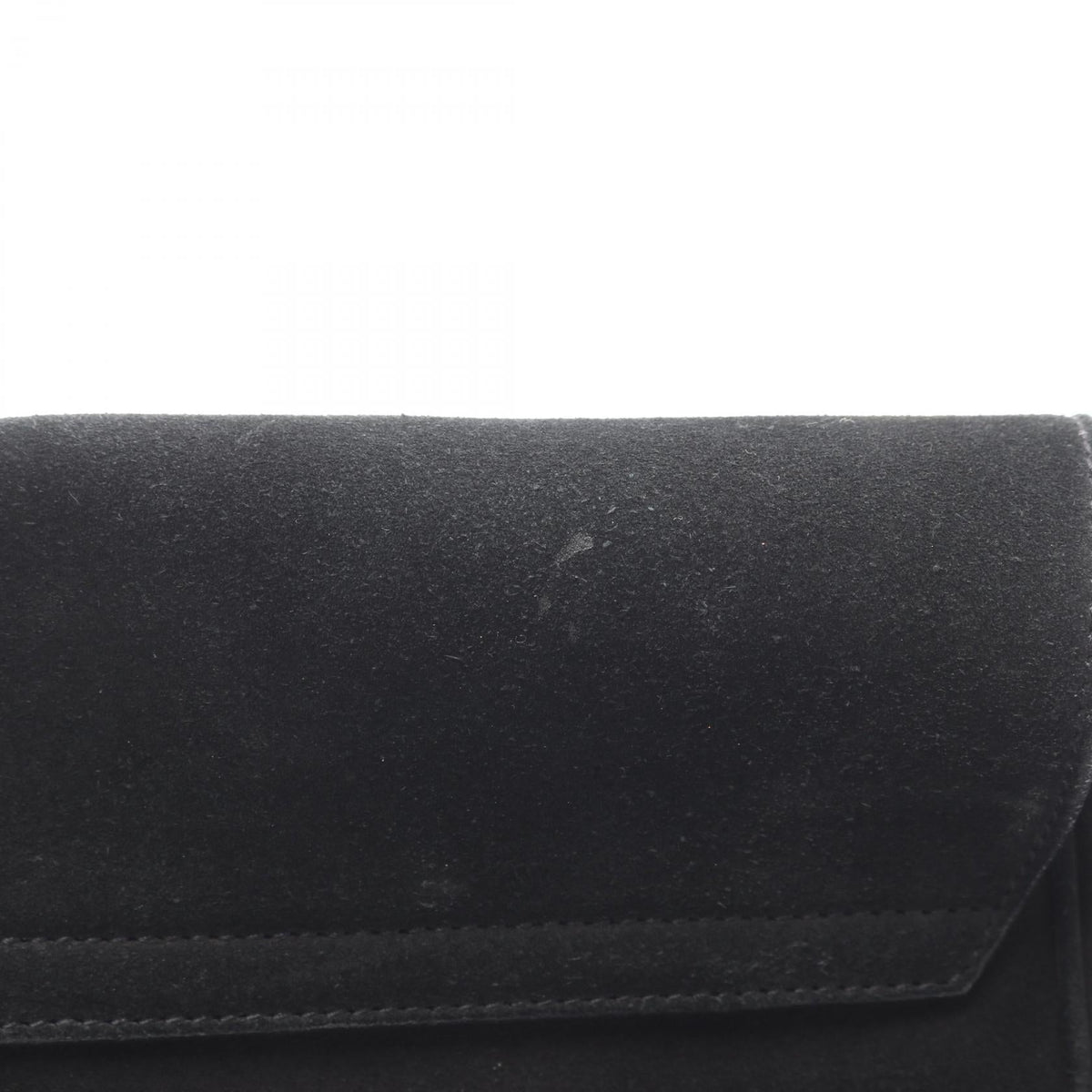 Preloved SAINT LAURENT PARIS fringe Shoulder Bag Black Suede 2101219830360