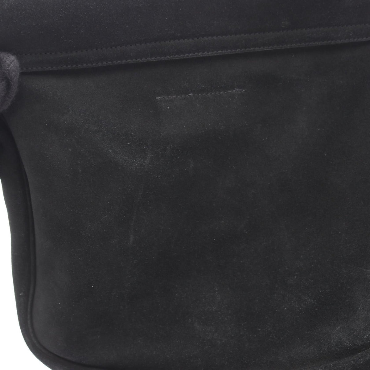 Preloved SAINT LAURENT PARIS fringe Shoulder Bag Black Suede 2101219830360