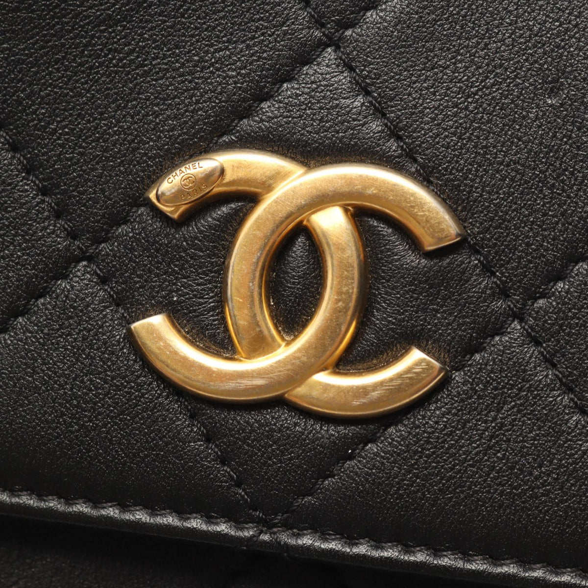 Preloved CHANEL Black Matelasse Artificial pearl Shoulder Bag Lambskin (sheep leather) AS2503 2107400263245