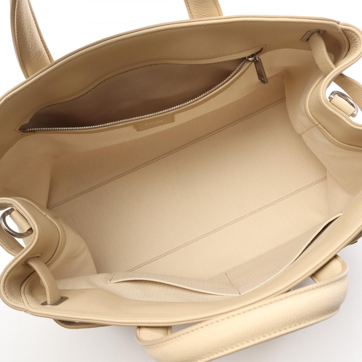 Preloved Dior Normandy Medium 2WAY Tote Bag Beige leather 2101220287351