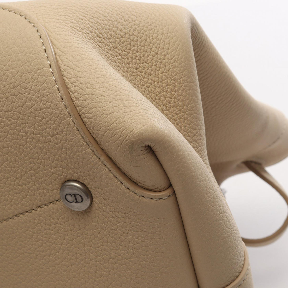 Preloved Dior Normandy Medium 2WAY Tote Bag Beige leather 2101220287351