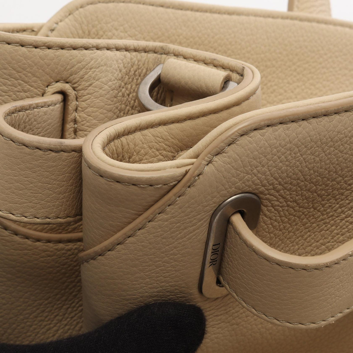 Preloved Dior Normandy Medium 2WAY Tote Bag Beige leather 2101220287351