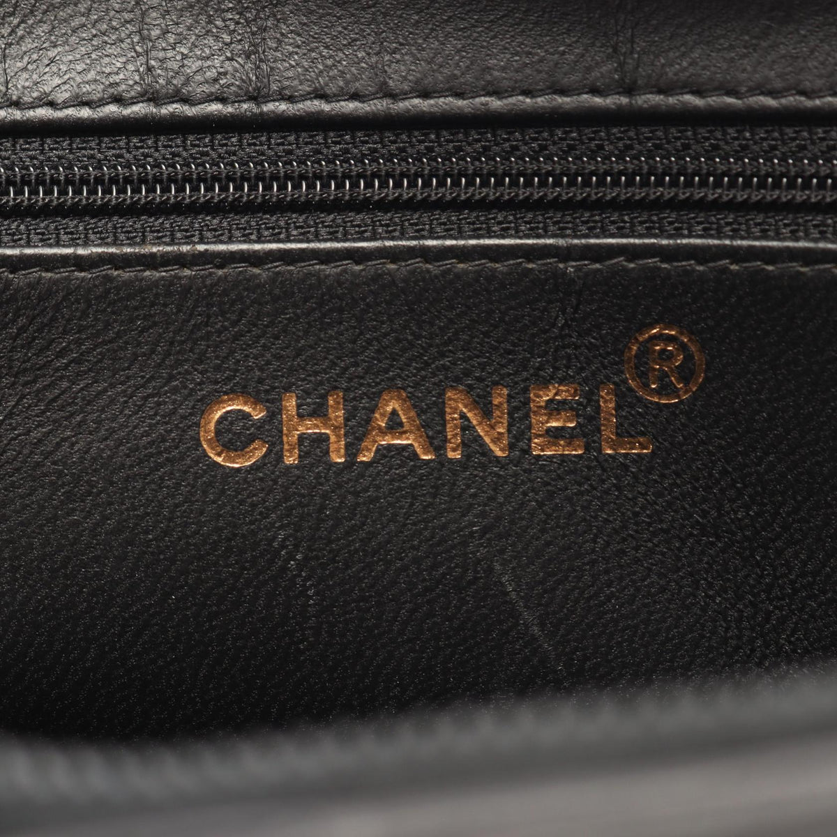 Preloved CHANEL Black COCO Mark Antique Gold Hardware leather 2101220285180