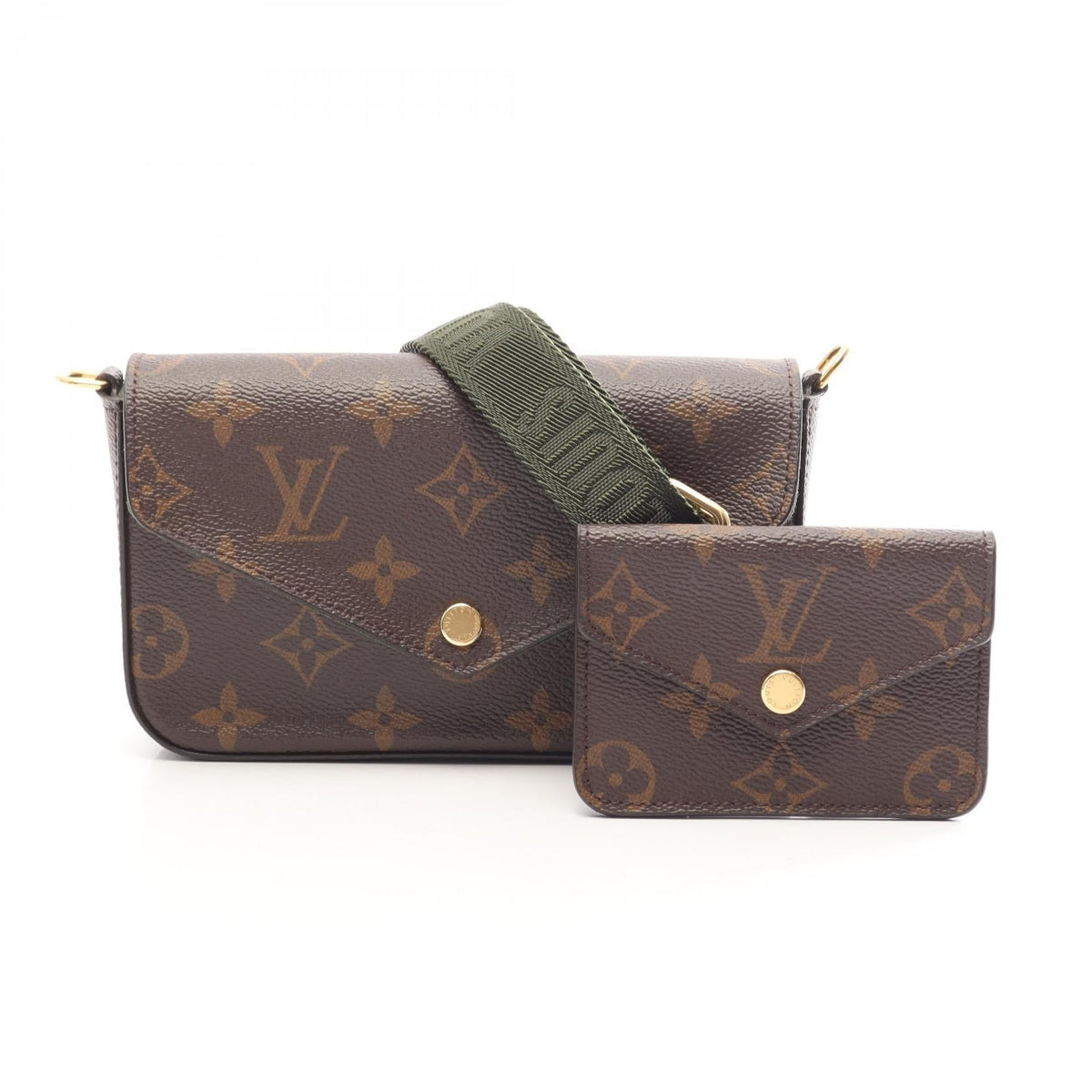 Preloved LOUIS VUITTON Mullty Pochette Felicie Monogram Brown/Green Shoulder Bag M80091 2107400263443