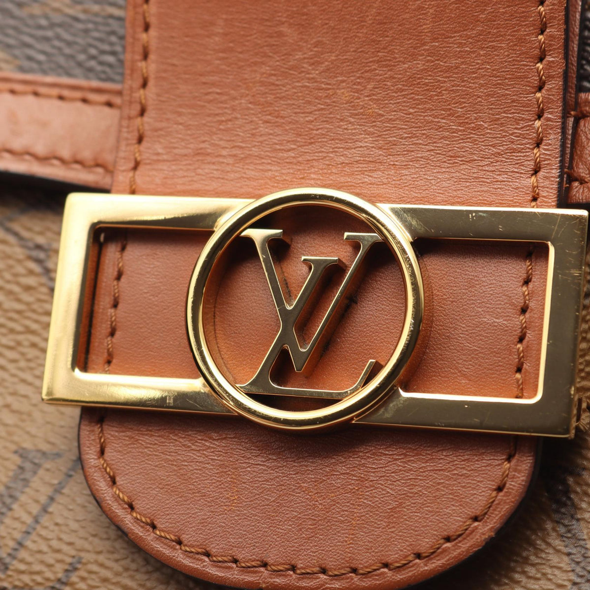 Preloved LOUIS VUITTON Dauphine MM Monogram Reverse Brown Shoulder Bag M44391 2107400263238