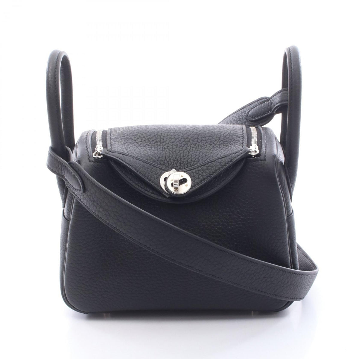 Preloved HERMES Lindy Mini Shoulder Bag Black Taurillon Clemence Other×Taurillon Clemence 2118700092206
