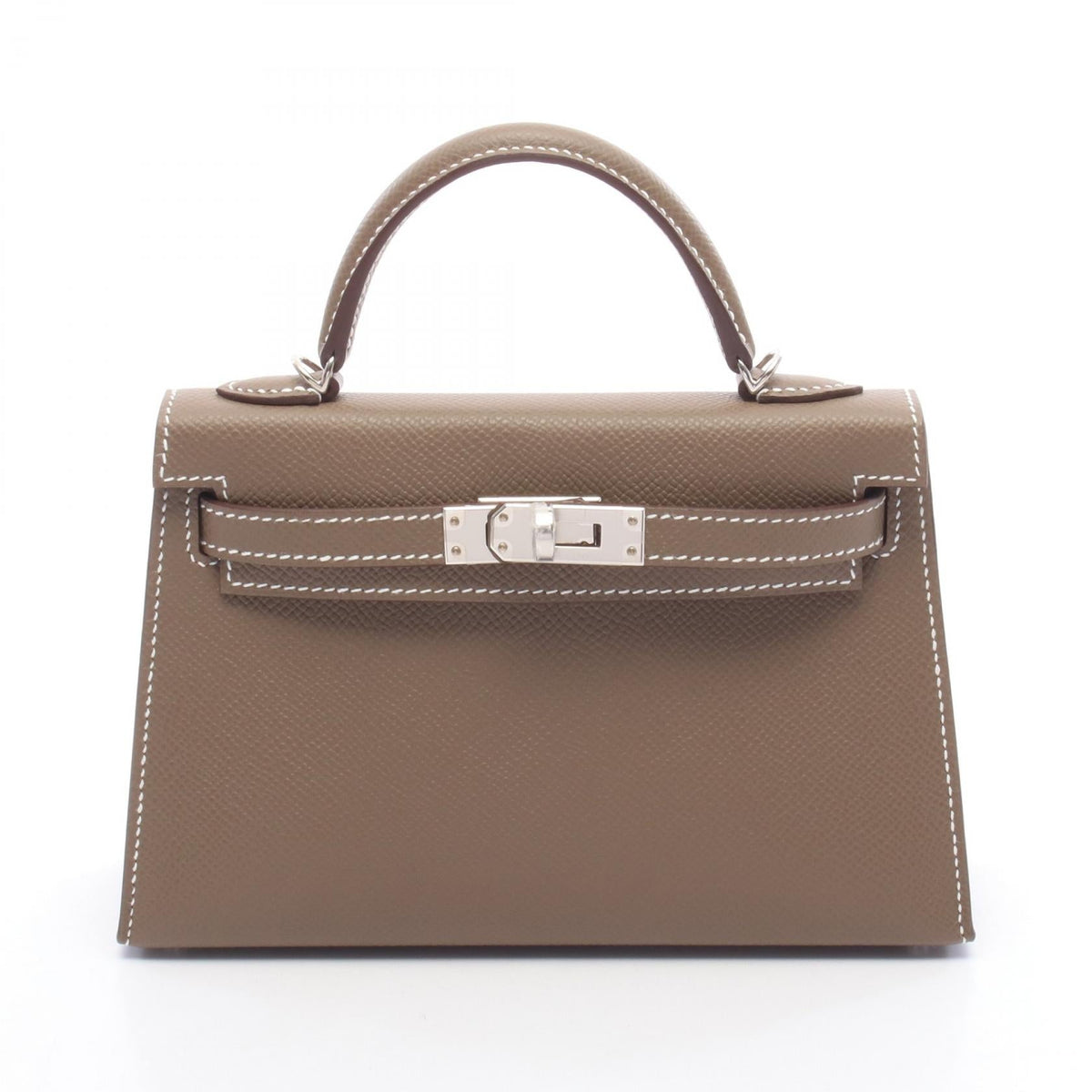 Preloved HERMES Mini Kelly 2 Etoupe Grey, external stitching, 2-way Handbag Brown Epsom Other×Epsom 2101220256081