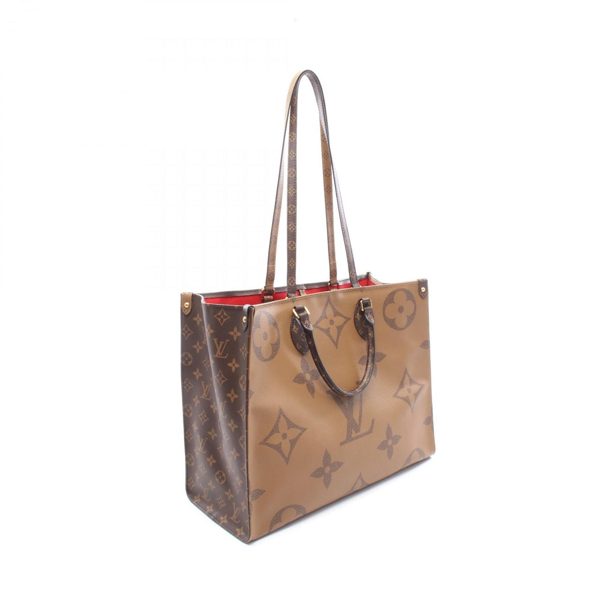 Preloved LOUIS VUITTON On the Go GM Monogram Giant Reverse Beige Brown/Beige Tote Bag M44576 2104102552189