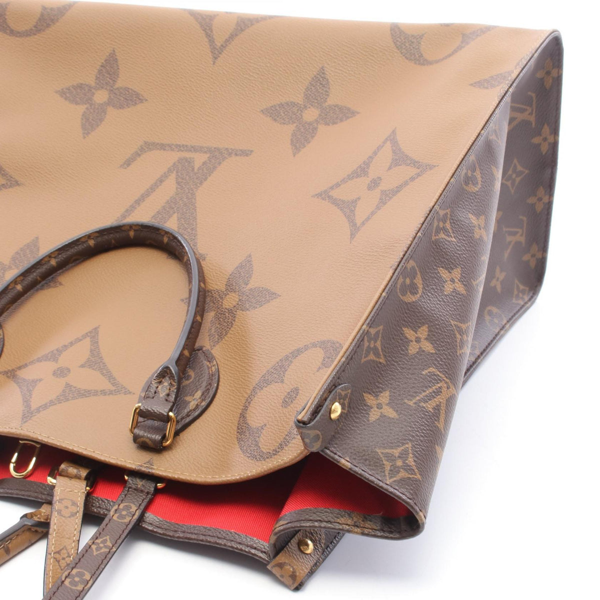 Preloved LOUIS VUITTON On the Go GM Monogram Giant Reverse Beige Brown/Beige Tote Bag M44576 2104102552189