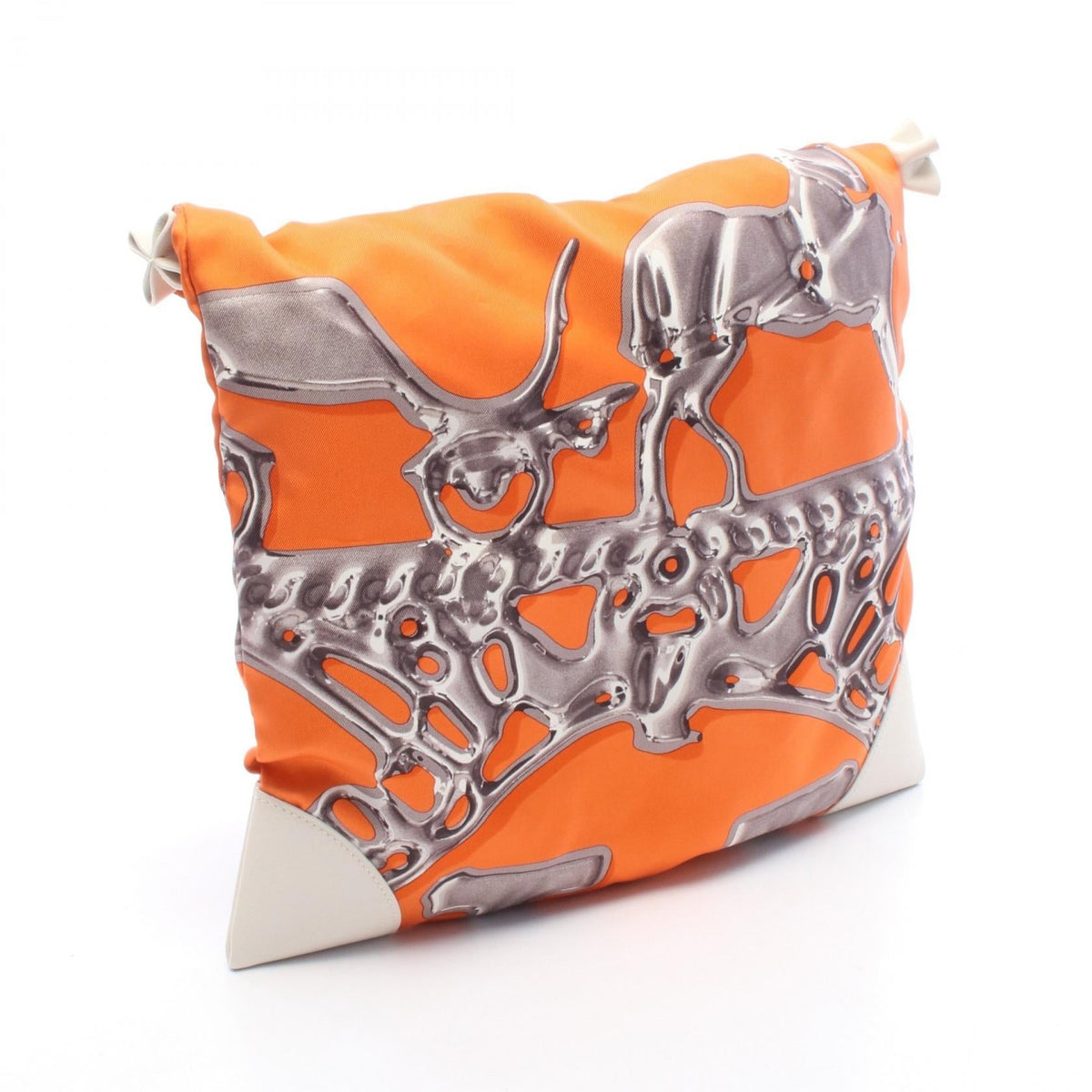 Preloved HERMES Silky City PM Shoulder BagOrange Orange Orange/White/Multicolor silk silk×Evercolor leather 2101220286750