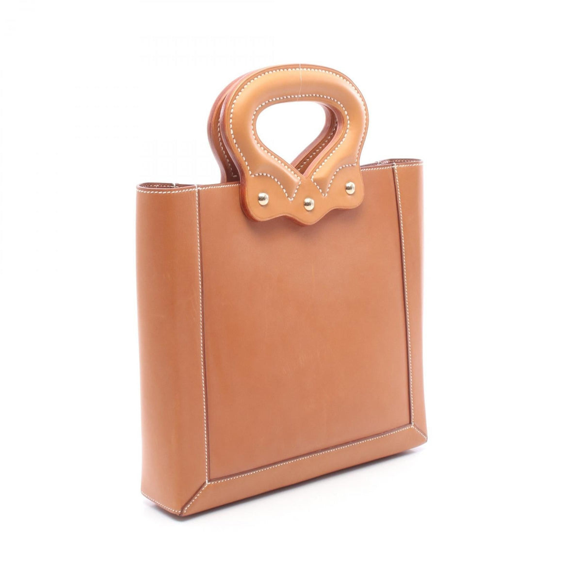 Preloved HERMES Vintage Handle Bag Natural Handbag Brown leather 2101220265342