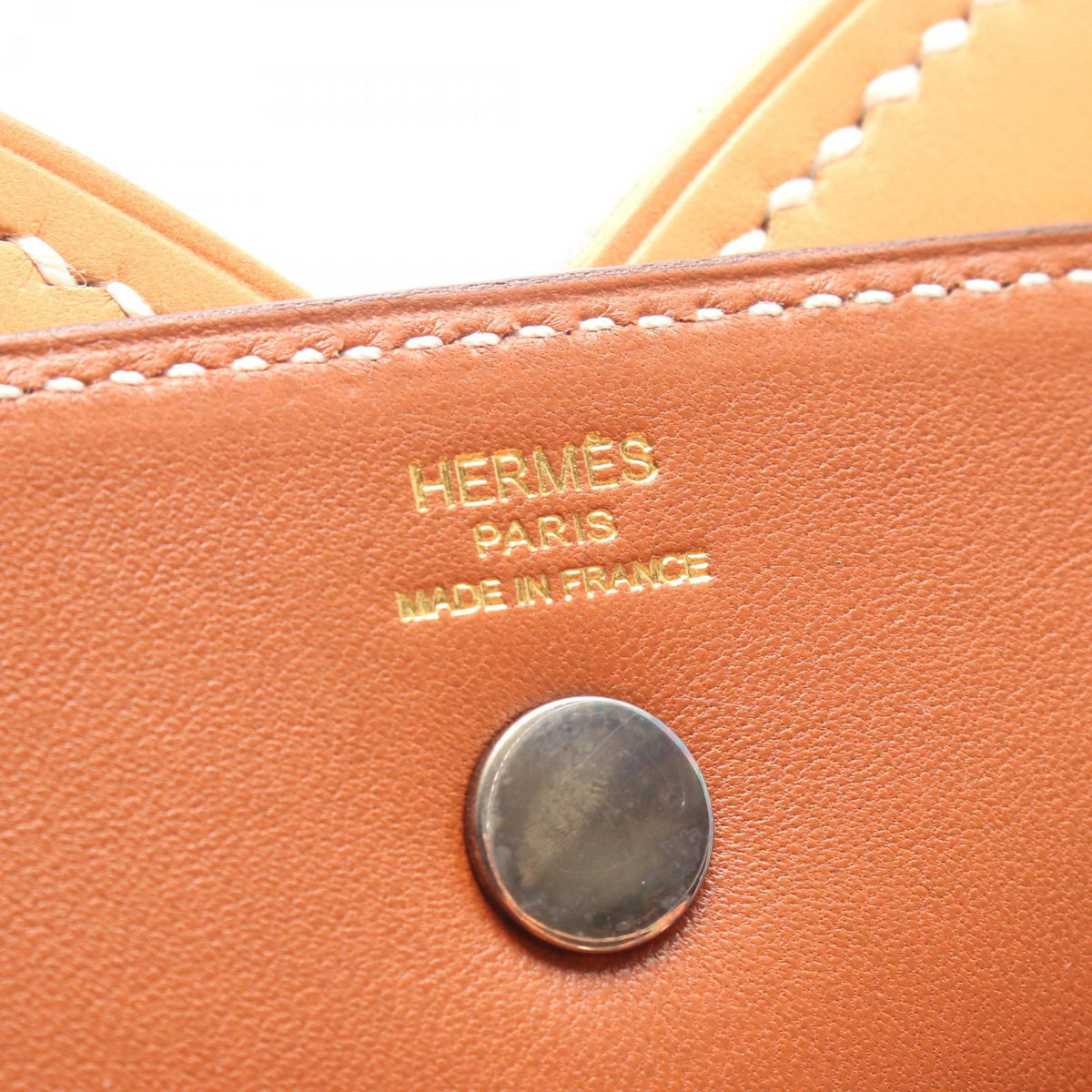 Preloved HERMES Vintage Handle Bag Natural Handbag Brown leather 2101220265342