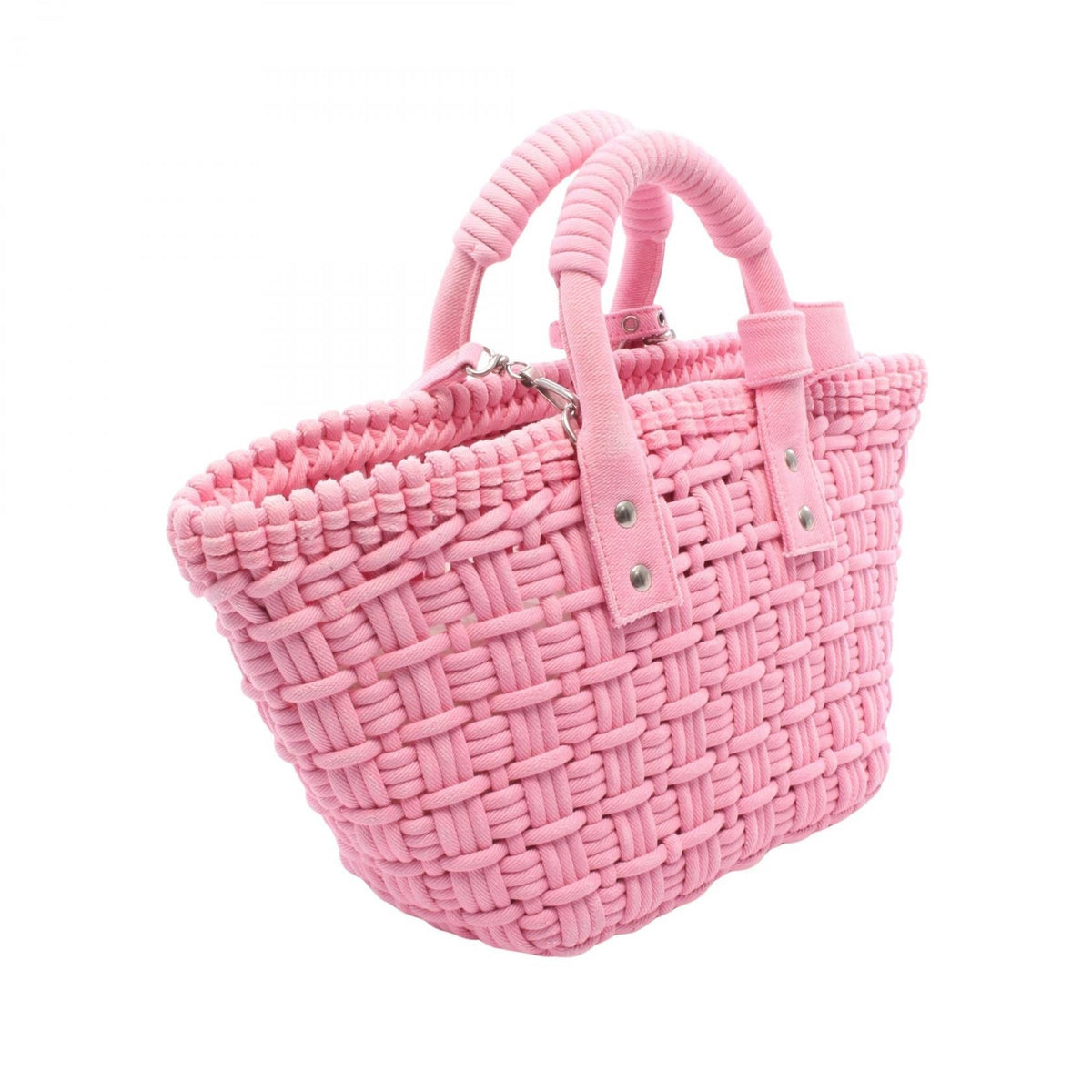 Preloved BALENCIAGA BISTRO XS Bistro Basket Bag 2WAY Tote Bag Pink canvas 671342 2101220294366