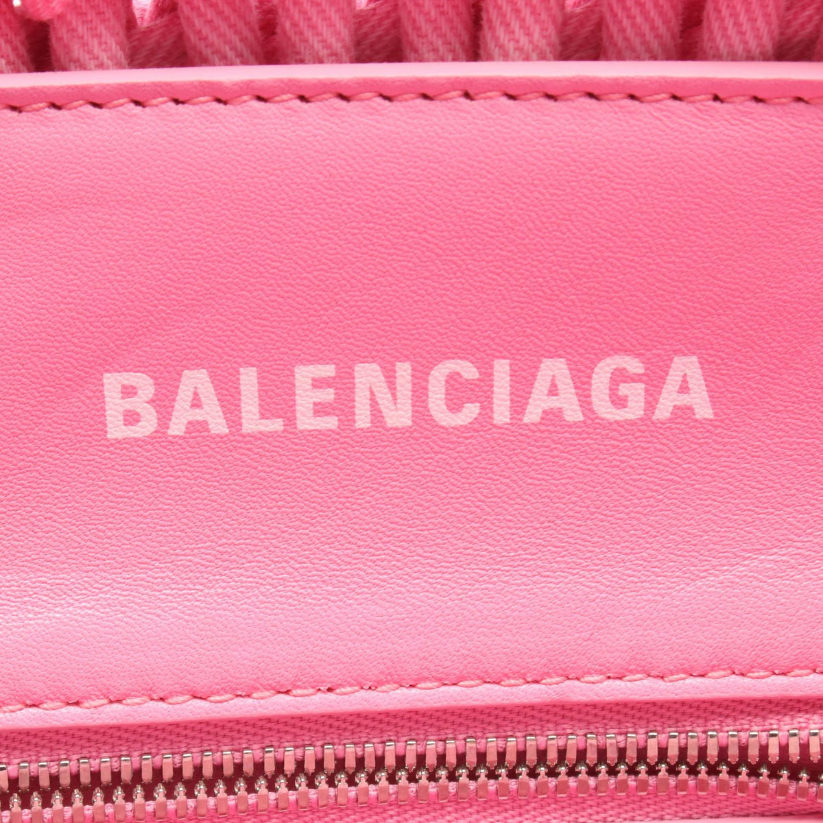 Preloved BALENCIAGA BISTRO XS Bistro Basket Bag 2WAY Tote Bag Pink canvas 671342 2101220294366