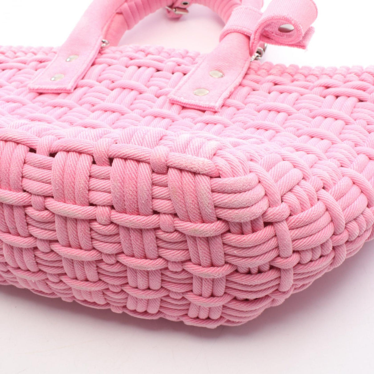 Preloved BALENCIAGA BISTRO XS Bistro Basket Bag 2WAY Tote Bag Pink canvas 671342 2101220294366