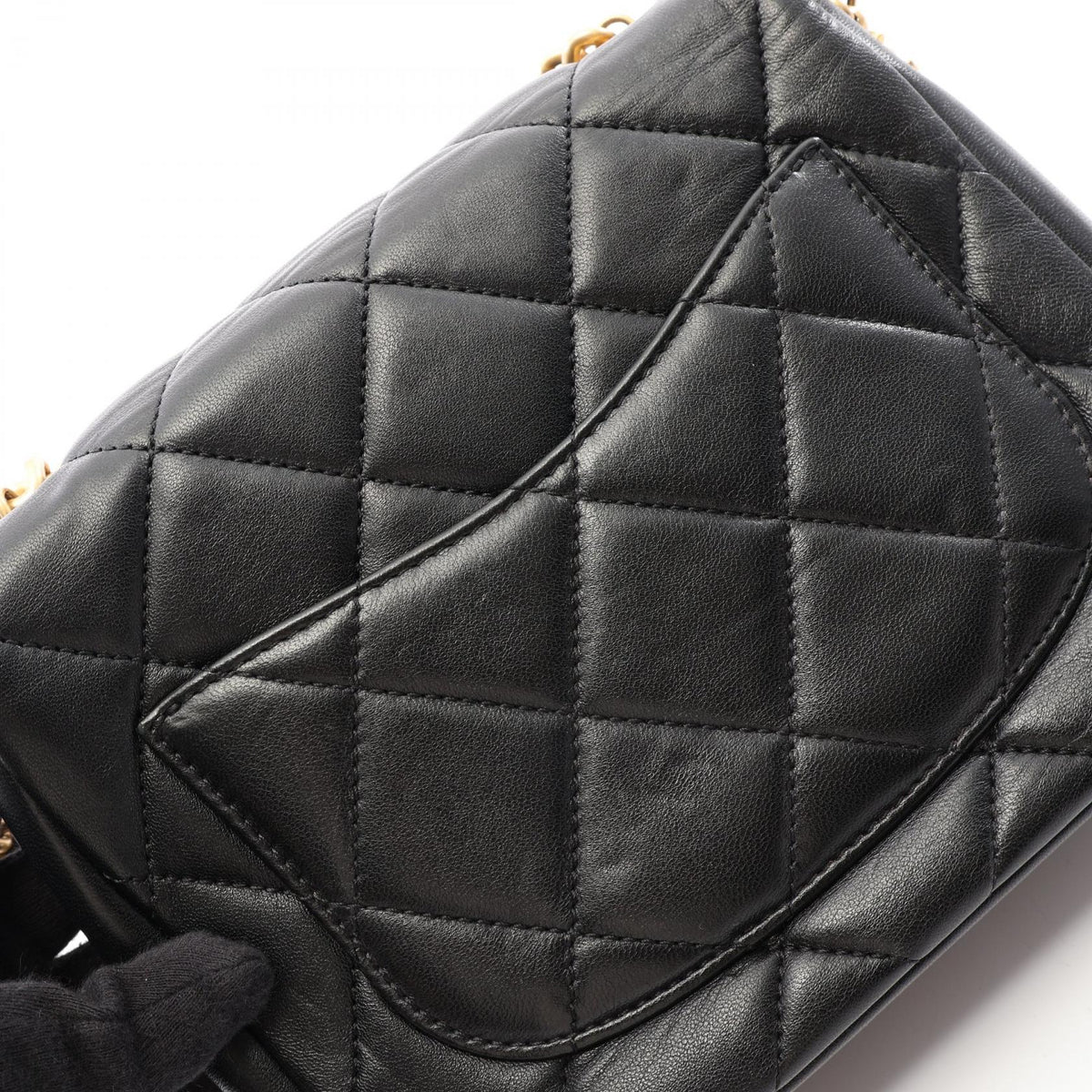 Preloved CHANEL Black Matelasse 2WAY Lambskin (sheep leather) 2106800650204