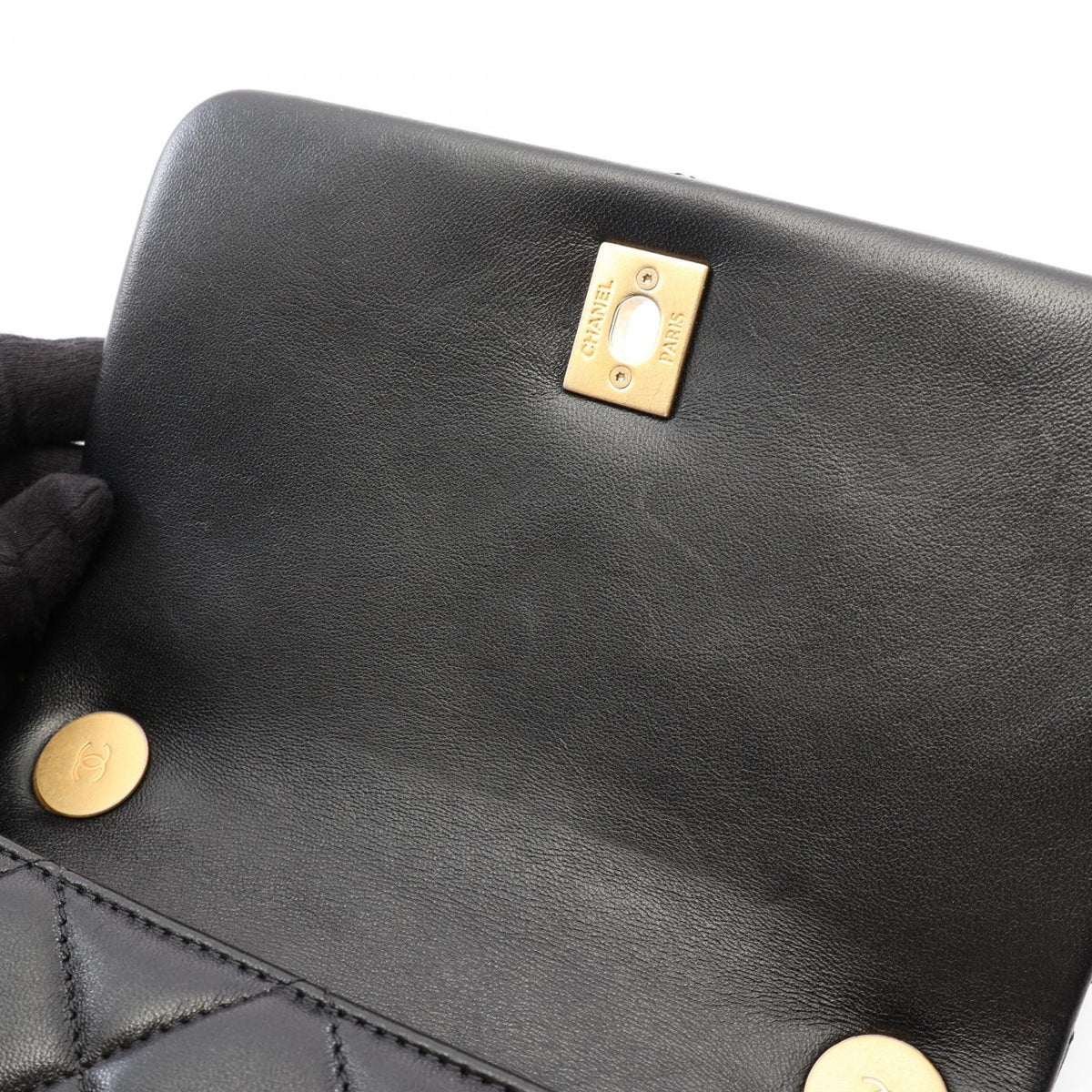 Preloved CHANEL Black Matelasse 2WAY Lambskin (sheep leather) 2106800650204