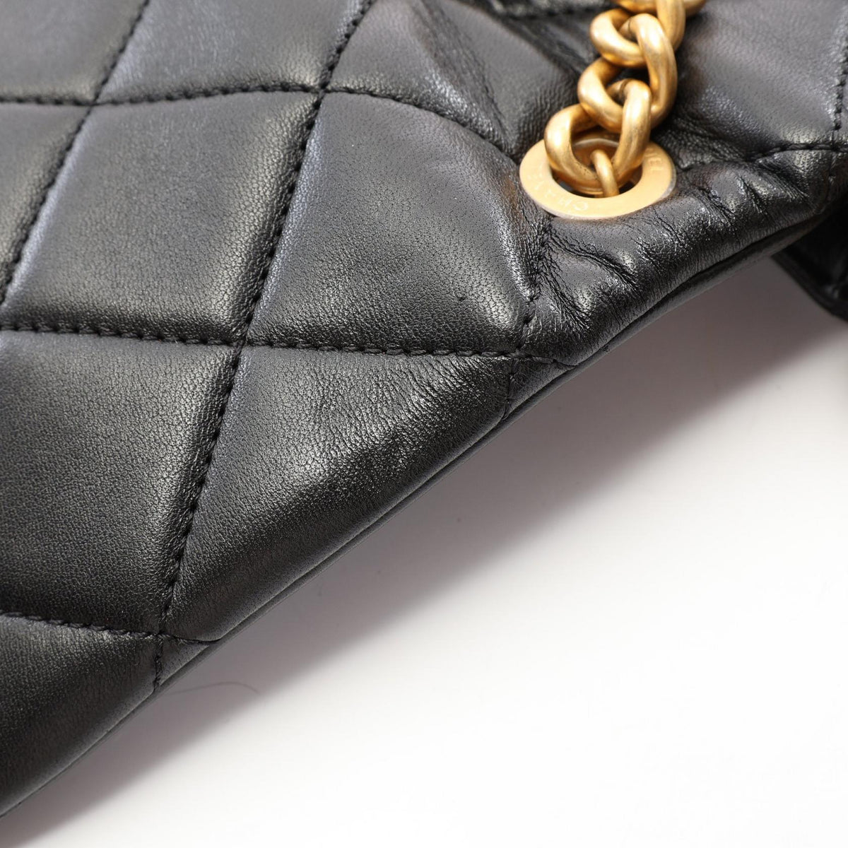 Preloved CHANEL Black Matelasse 2WAY Lambskin (sheep leather) 2106800650204
