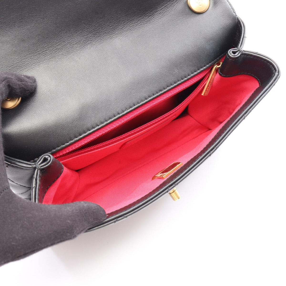 Preloved CHANEL Black Matelasse Small Flap leather AS3227 2106800650198
