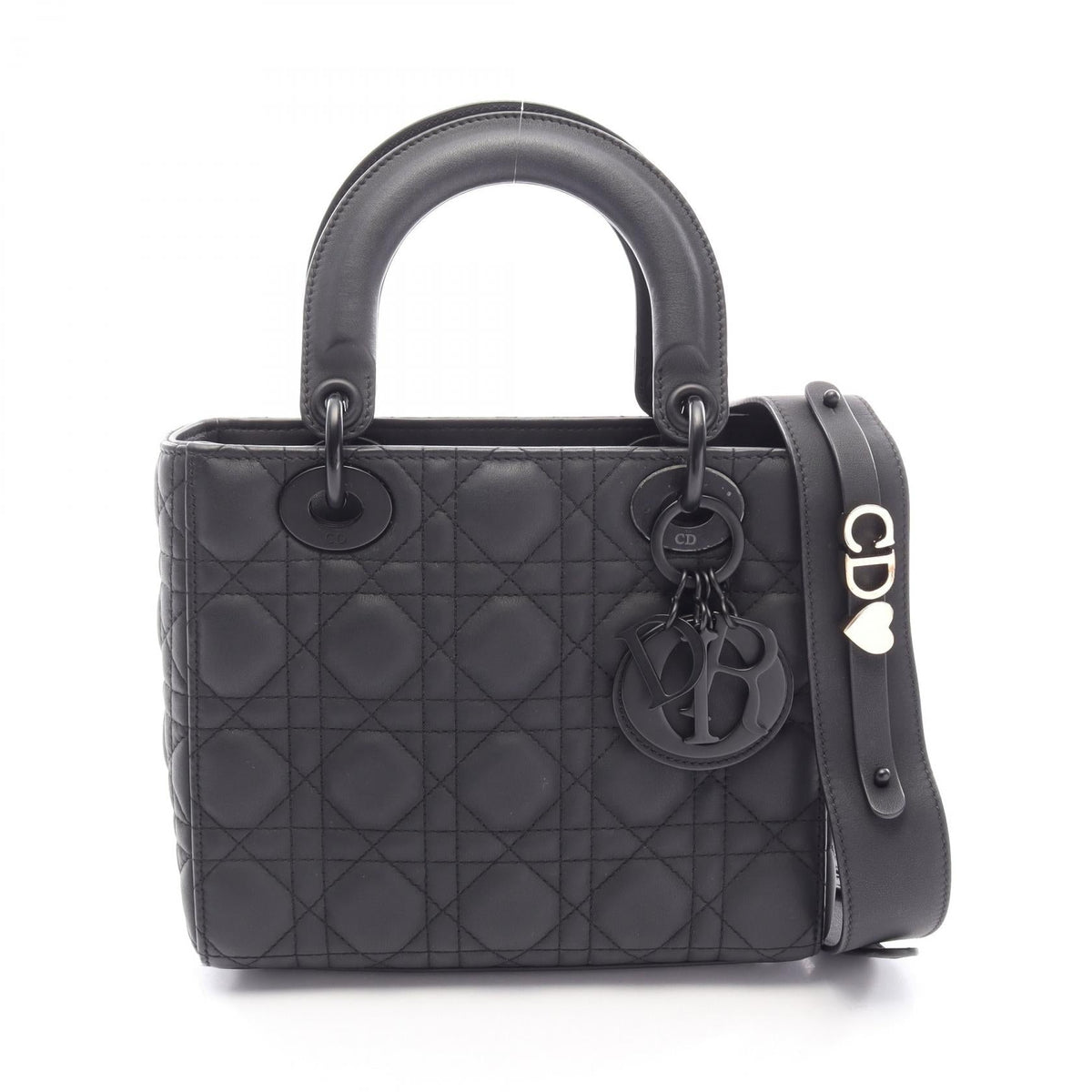 Preloved Dior LADY DIOR MY ABCDIOR Lady Christian Dior Small Cannage 2WAY Handbag Black leather M0538SLOI_M989 2106800649963