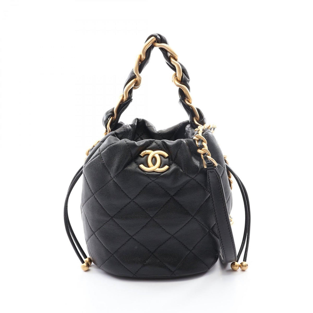 Preloved CHANEL Black Matelasse 2WAY leather 2106800649673